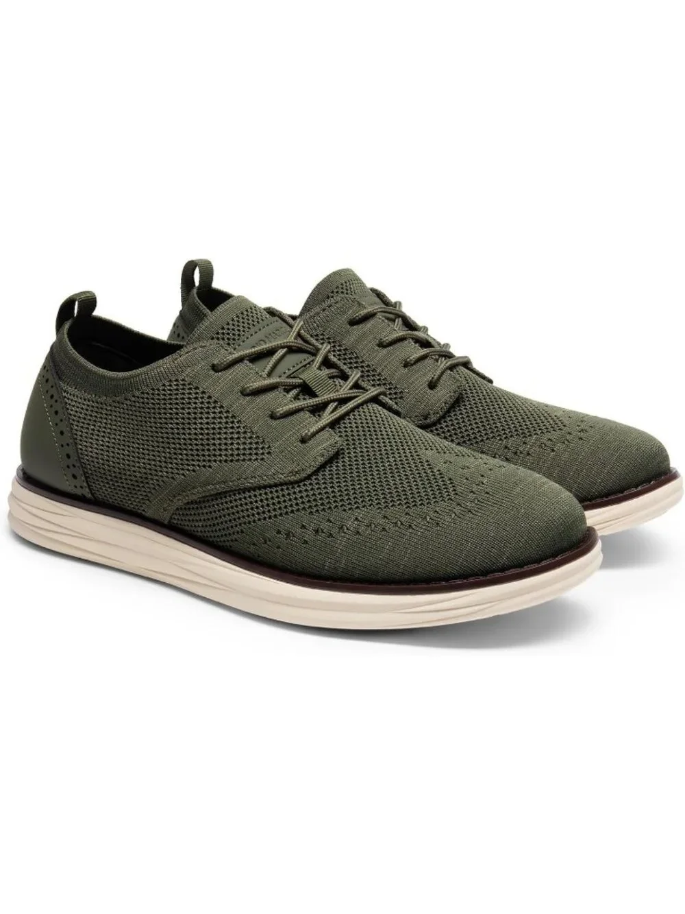 Men's Green Knit Mesh Dress Sneakers Lace Up Casual Walking Oxford Shoes